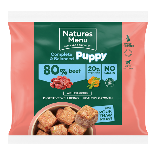 Natures Menu Complete & Balanced 80/20 Puppy Beef Nuggets 1kg